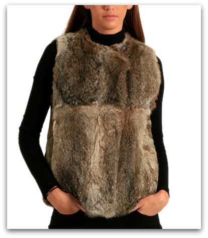 gilet peau de lapin femme