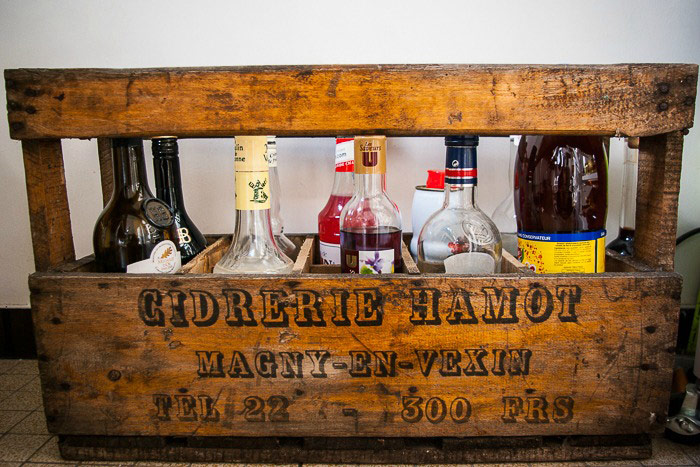 caisse bouteille cidrerie hamot vintage