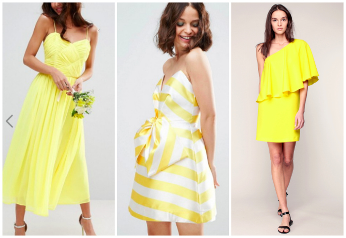 Robe jaune mariage printemps